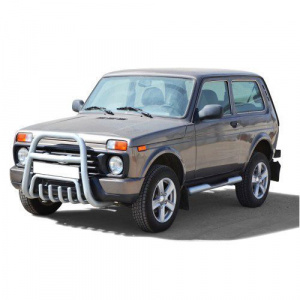 Дуга Техно Сфера Верх с трубой передняя, d 63.5 мм для Лада Нива 4x4 Урбан Чёрный мат