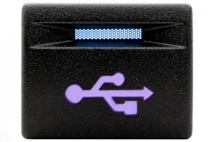 Кнопка пересвеченная USB с индикацией для Лада Калина 2, Гранта, Гранта FL, Приора, Приора 2, Нива 4x4, Нива Legend