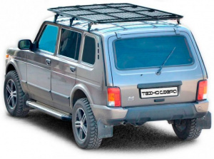 Багажник-платформа экспедиционный Техно Сфера Трофи с сеткой для Лада Нива 4х4, Нива 4х4 Урбан 5-ти дверная Чёрный мат Багажник-платформа экспедиционный Техно Сфера Трофи с сеткой для Лада Нива 4х4, Нива 4х4 Урбан 5-ти дверная Чёрный мат