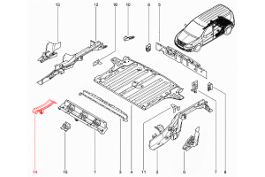 Поперечина топливного бака Renault S.A.S под сиденье 3 ряда для Лада Ларгус