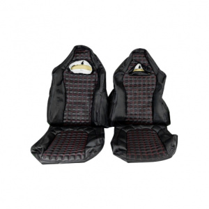 Обивка не чехлы сидений Recaro ткань с алькантарой, Квадрат для ВАЗ 2108-21099, 2113-2115, Лада Нива 4х4 5-ти дверная