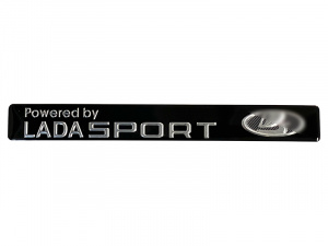 Орнамент шильдик Powered by LADA Sport металлический, черный