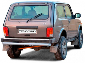 Защита Техно Сфера Труба заднего бампера для Лада Нива 4x4 Чёрный мат