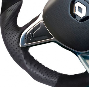 Анатомическое рулевое колесо руль Ferrum Group Arkana со вставками из алькантары для Renault Arkana