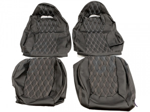 Обивка не чехлы сидений Recaro экокожа, Ромб для ВАЗ 2108-21099, 2113-2115, Лада Нива 4х4 5-ти дверная