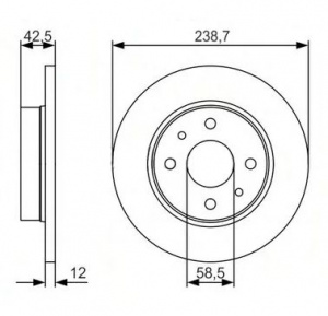 Диск переднего тормоза BOSCH R13 PREMIUM2 0 986 479 R61 аналог 0986479905 для ВАЗ 2109-21099, 2110-2112, 2113-2115