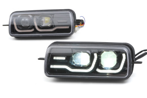 LED диодные подфарники ZMB в стиле BMW, 2 режима для Лада Нива 4х4