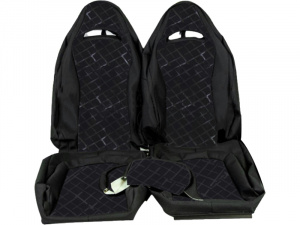 Обивка не чехлы сидений Recaro экокожа с тканью, Скиф для ВАЗ 2108-21099, 2113-2115, Лада Нива 4х4 5-ти дверная