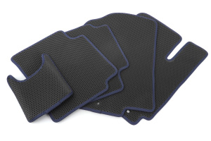 Уценка Автоковрики EVA соты, черное основание, темно-синий кант для Hyundai Solaris