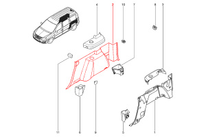 Обивка Renault S.A.S арки и боковины правая для Лада Ларгус